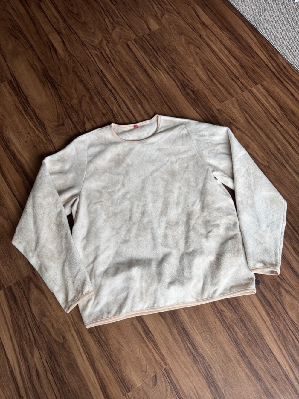 lululemon lab Men's Cream Fleece Crewneck Pullover